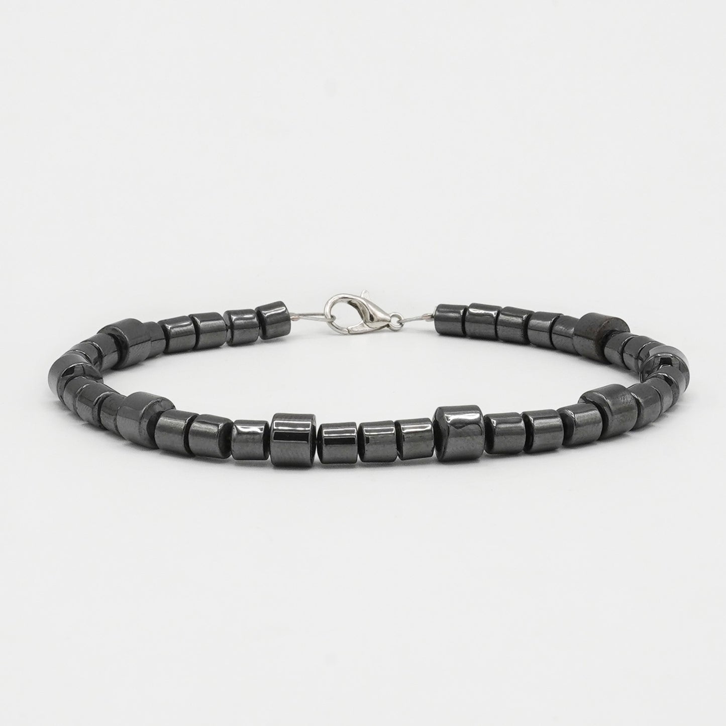 Glossy Black Cylinder Bead Bracelet - Biraaj