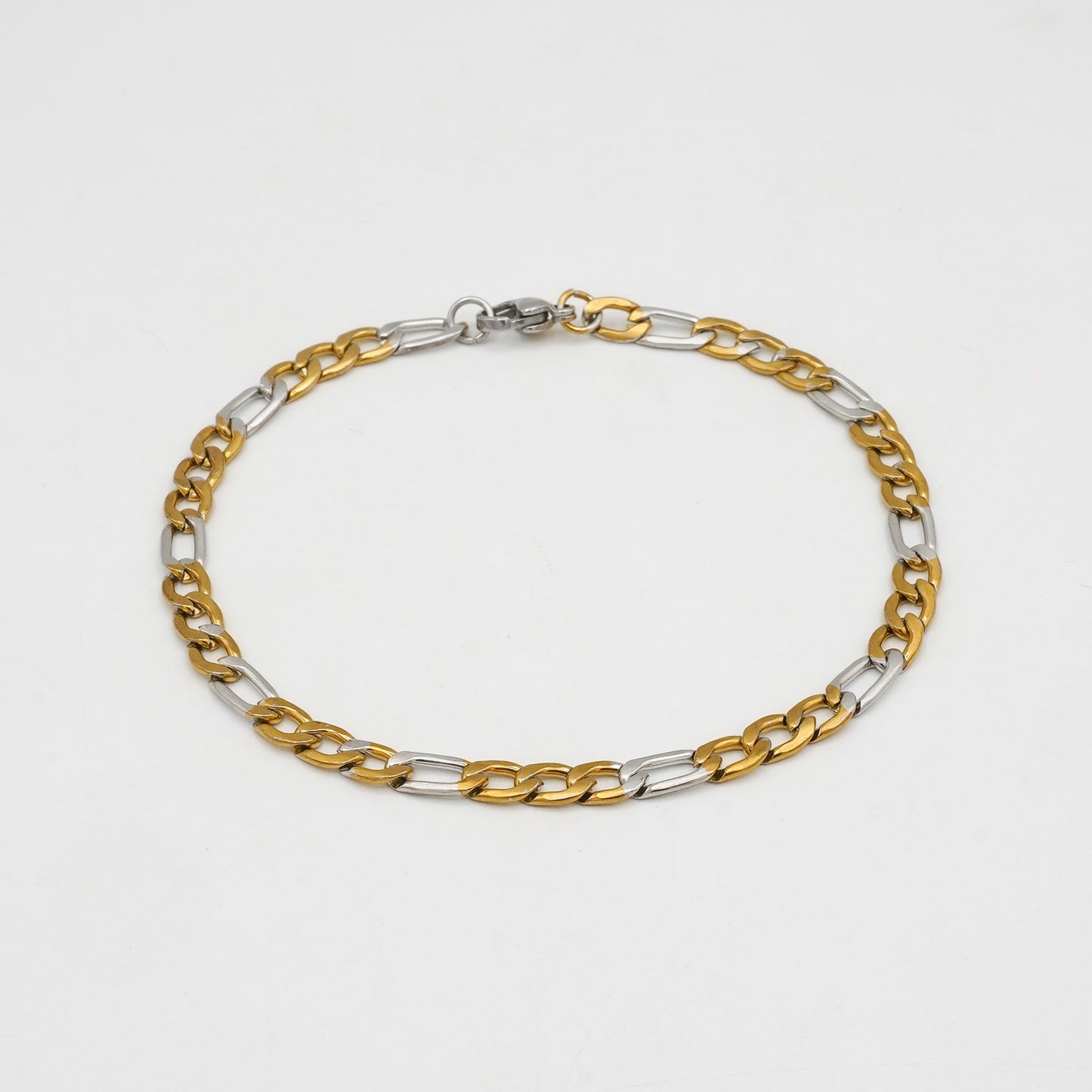Two-Tone Curb Chain Bracelet - Biraaj