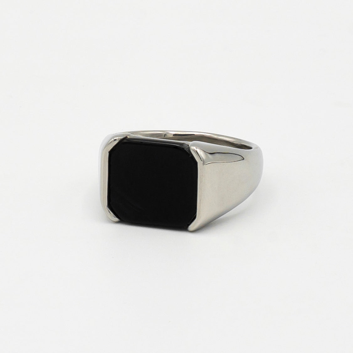 Black Onyx Signet Ring (Silver) - Biraaj