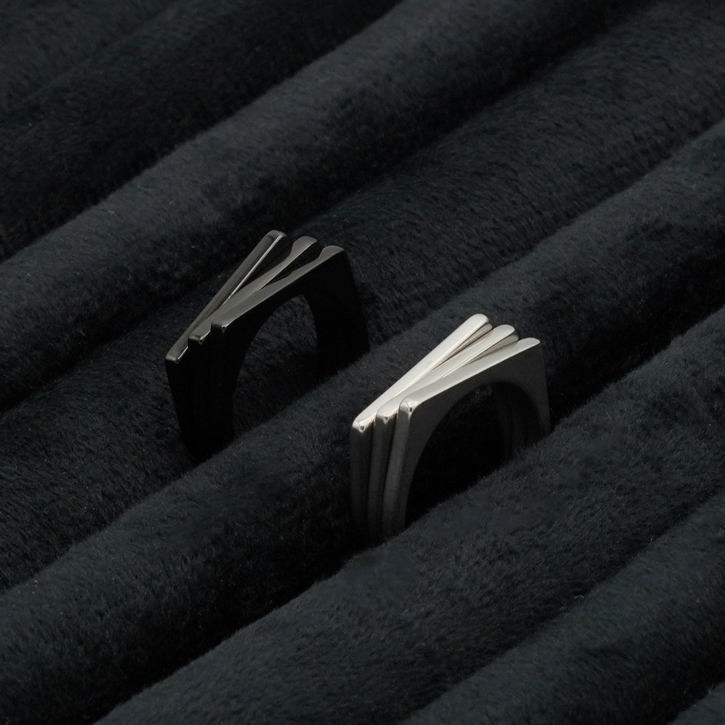 Geometric Stacking Ring (Silver) - Biraaj