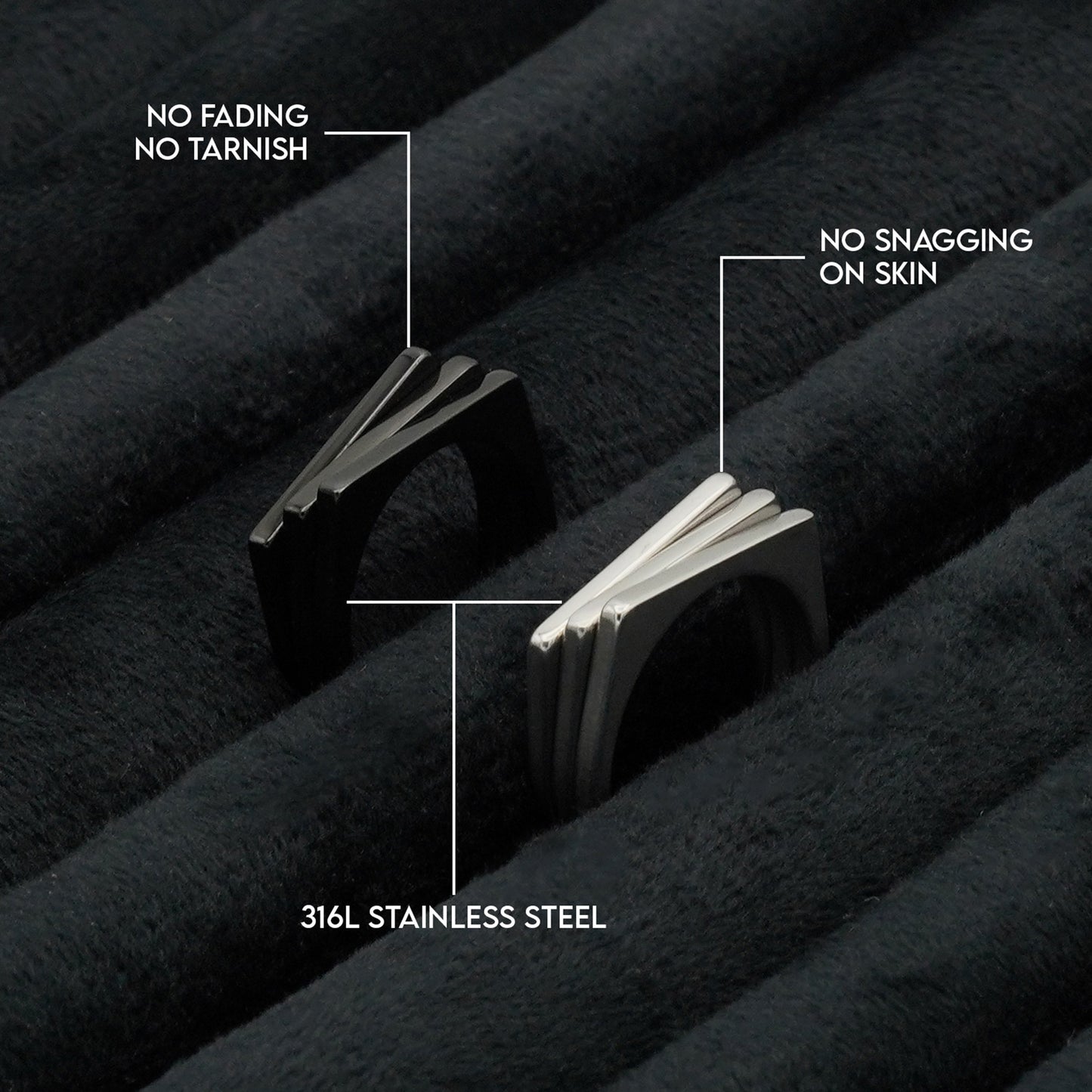 Geometric Stacking Ring (Silver) - Biraaj