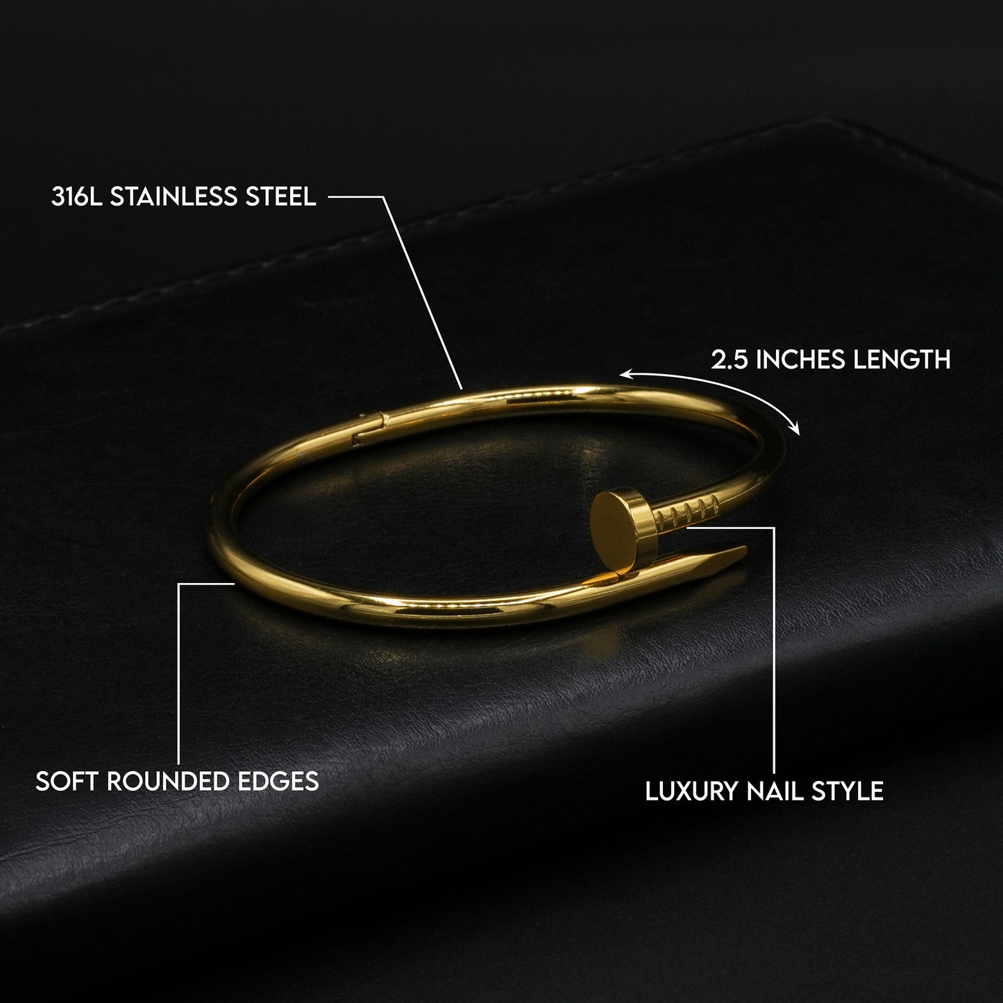 Nail Armlet Bangle (Gold)