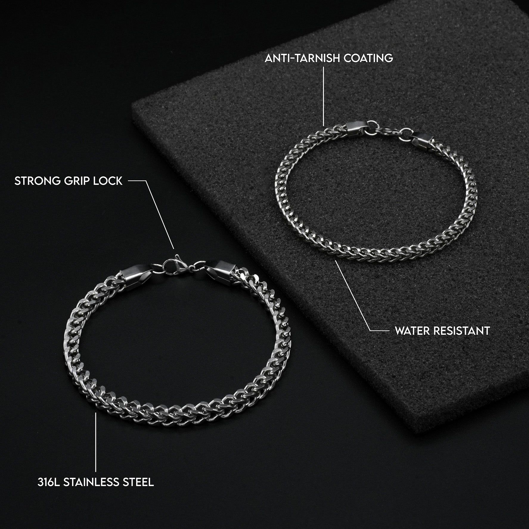 Foxtail 5mm Bracelet (Silver) - Biraaj