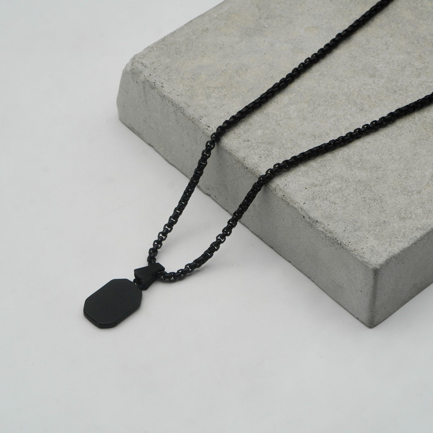 Black Square Onyx Pendant - Biraaj