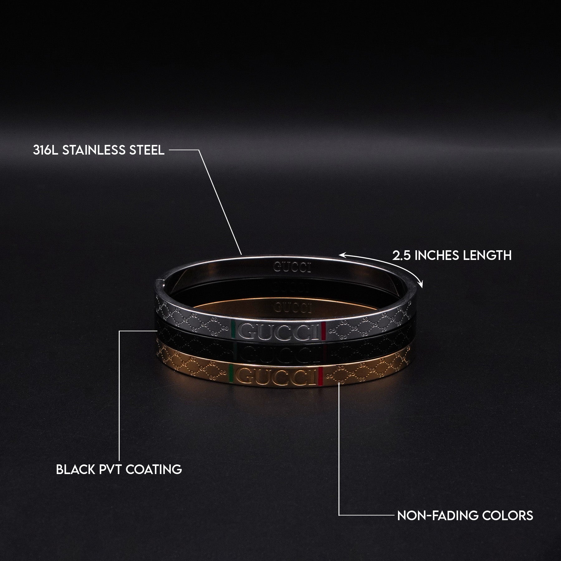 Gucci Cuff Bnagle (Gold) - Biraaj