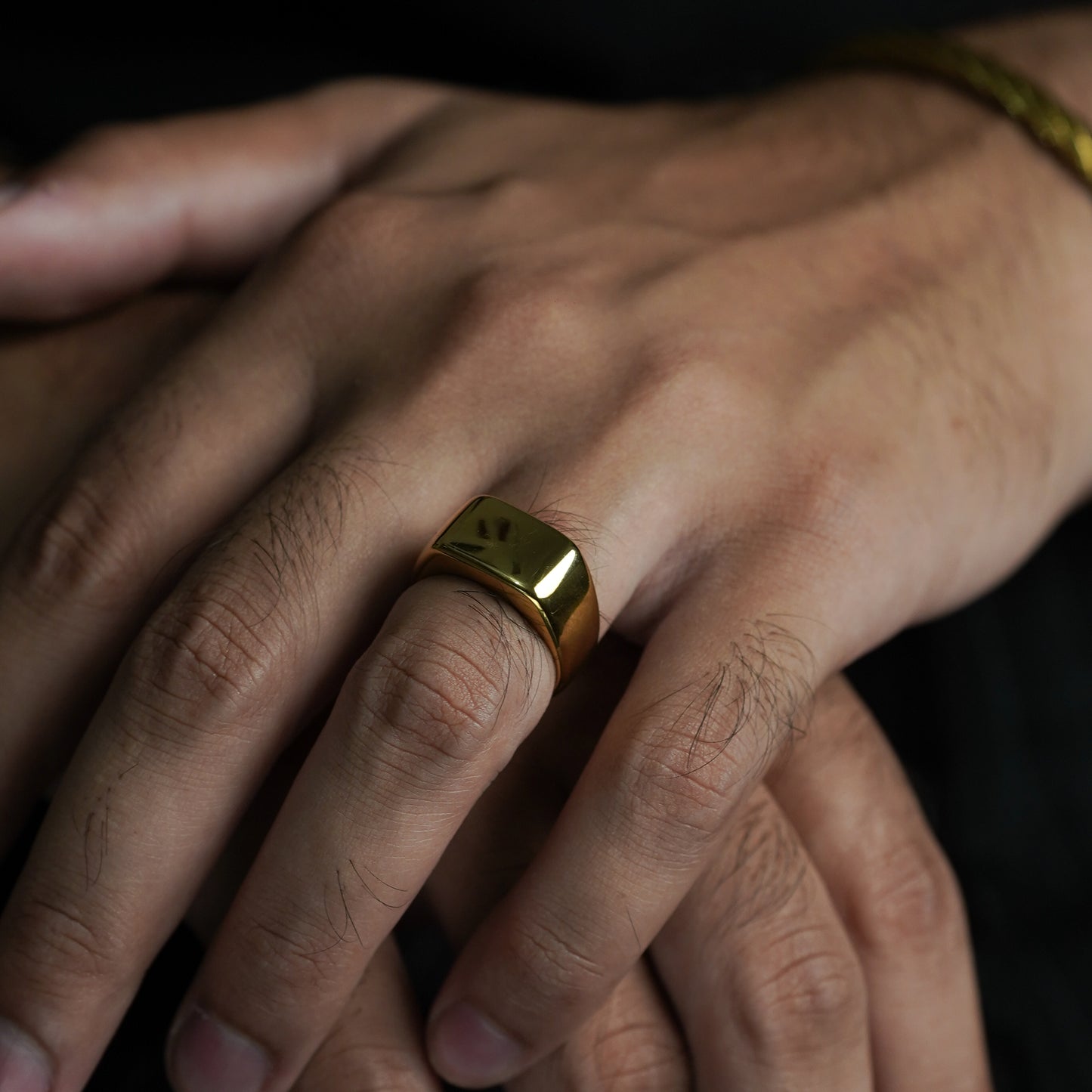 Plain Square Signet Ring (Gold) - Biraaj