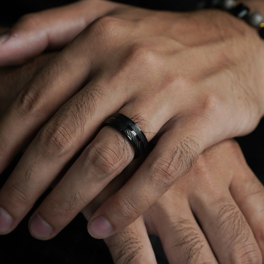 Blackout Matte Tungsten Ring - Biraaj