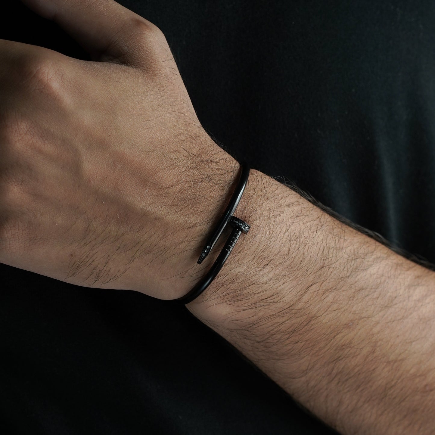 Nail Armlet Bracelet (Black) - Biraaj