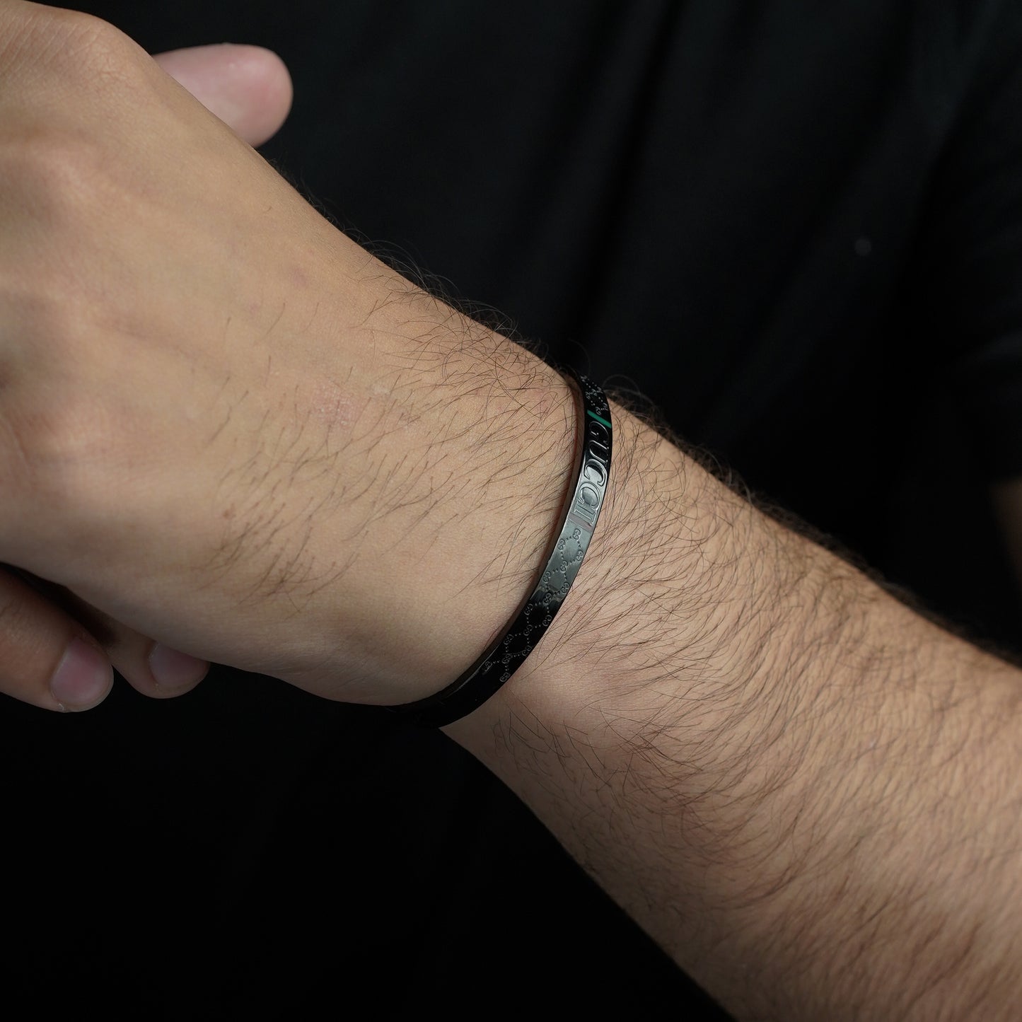 Gucci Cuff Bnagle (Black) - Biraaj