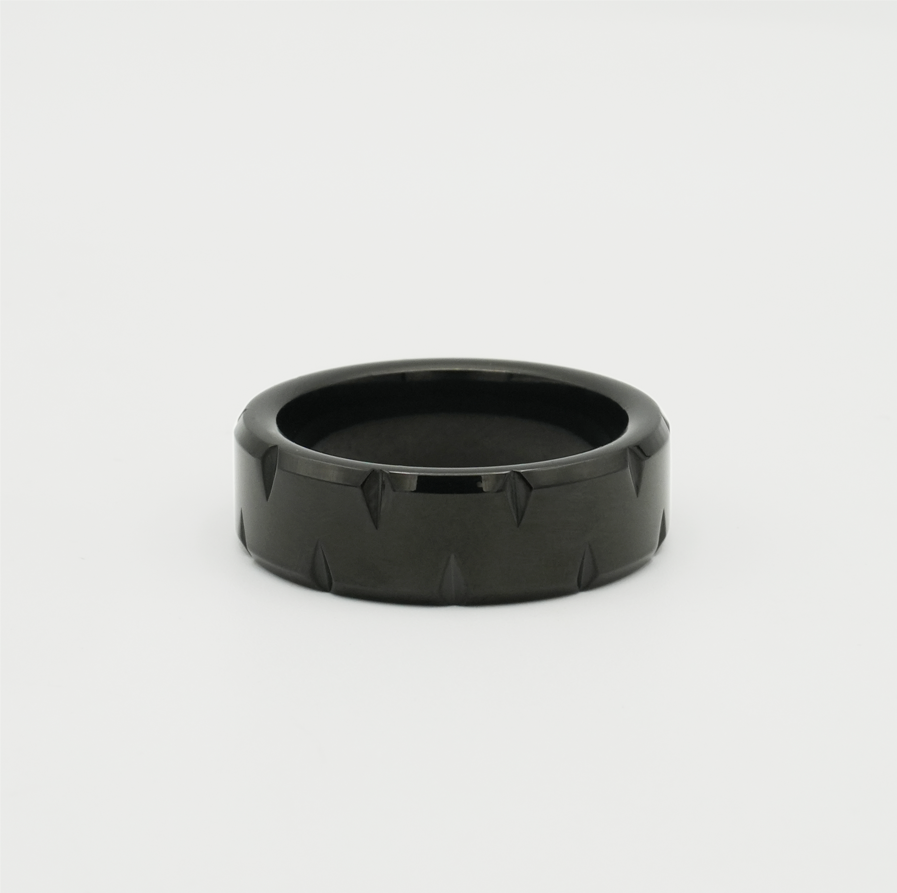 Subtle Grooved Ring (Black) - Biraaj