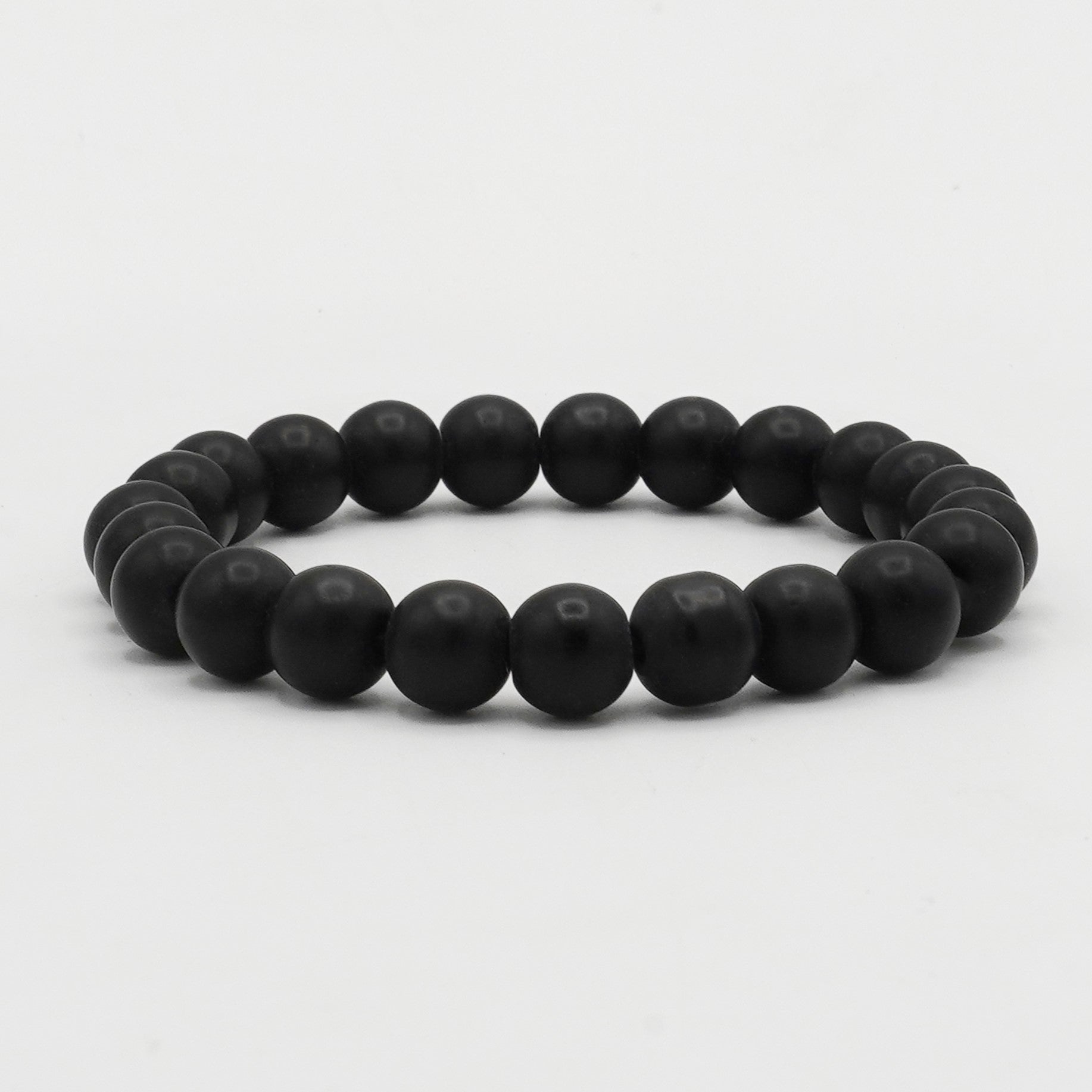 Matte Black Beads Bracelet - Biraaj