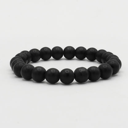 Matte Black Beads Bracelet - Biraaj