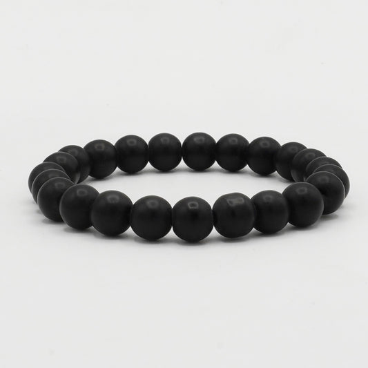 Matte Black Beads Bracelet - Biraaj