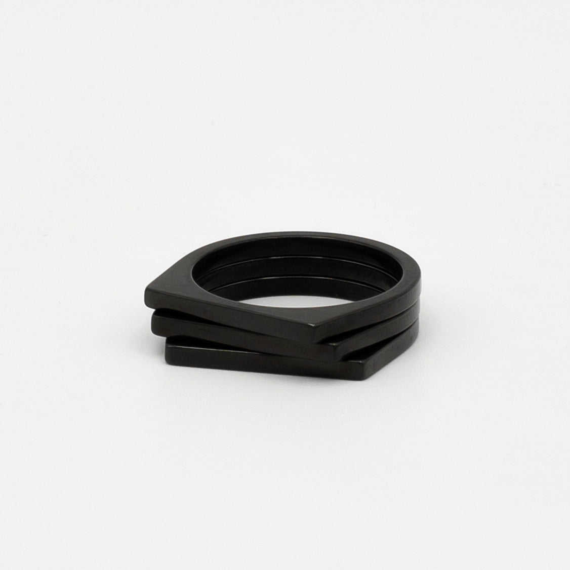 Geometric Stacking Ring (Black) - Biraaj