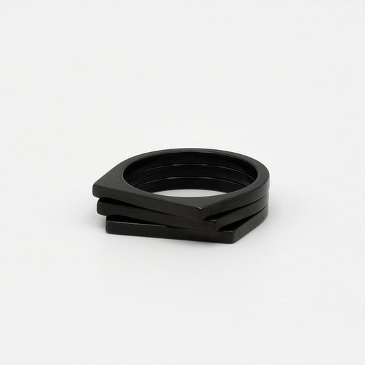 Geometric Stacking Ring (Black) - Biraaj
