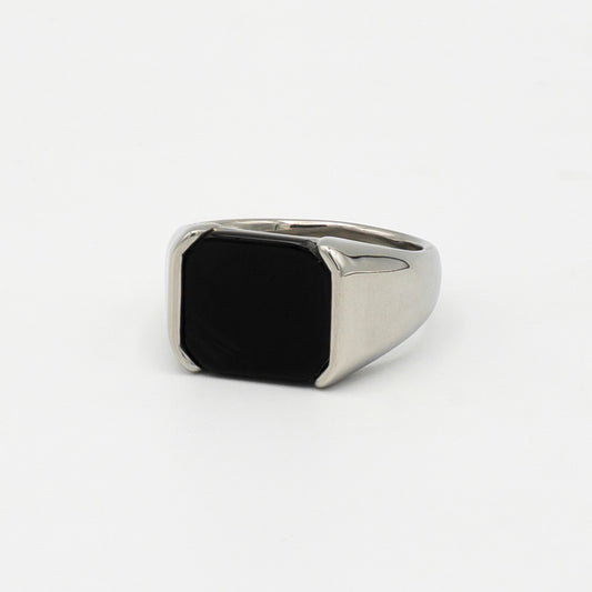 Black Onyx Signet Ring (Silver)