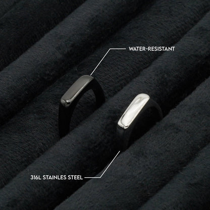 Signet Ring 4mm (Black) - Biraaj