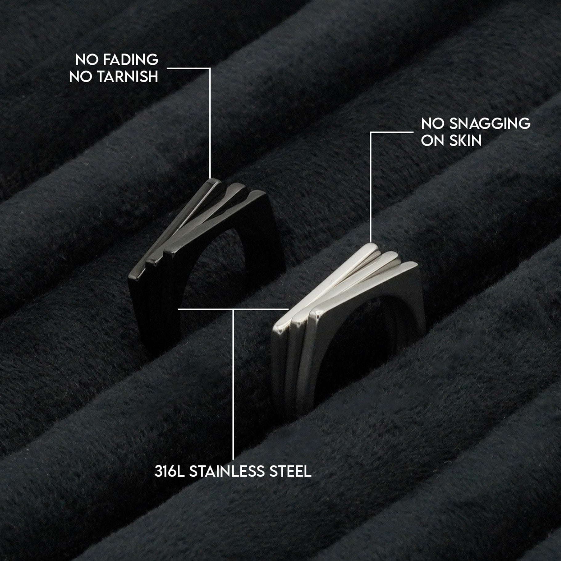 Geometric Stacking Ring (Silver) - Biraaj