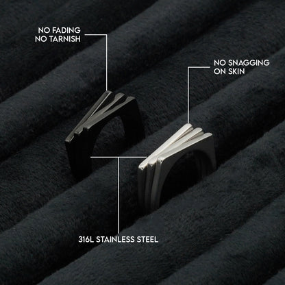 Geometric Stacking Ring (Silver) - Biraaj