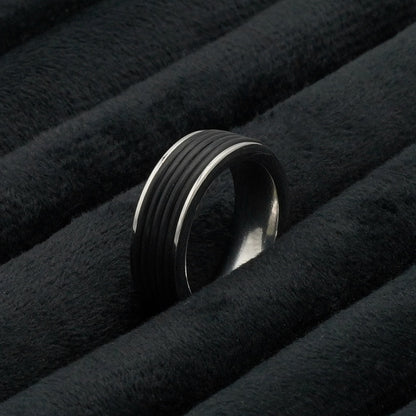 Dual-Tone Grooved Band Ring - Biraaj