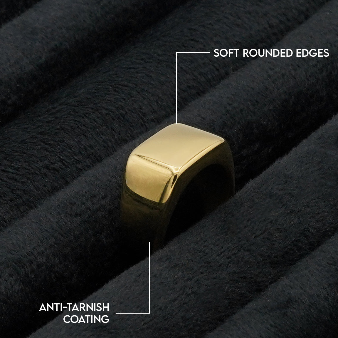 Plain Square Signet Ring (Gold) - Biraaj