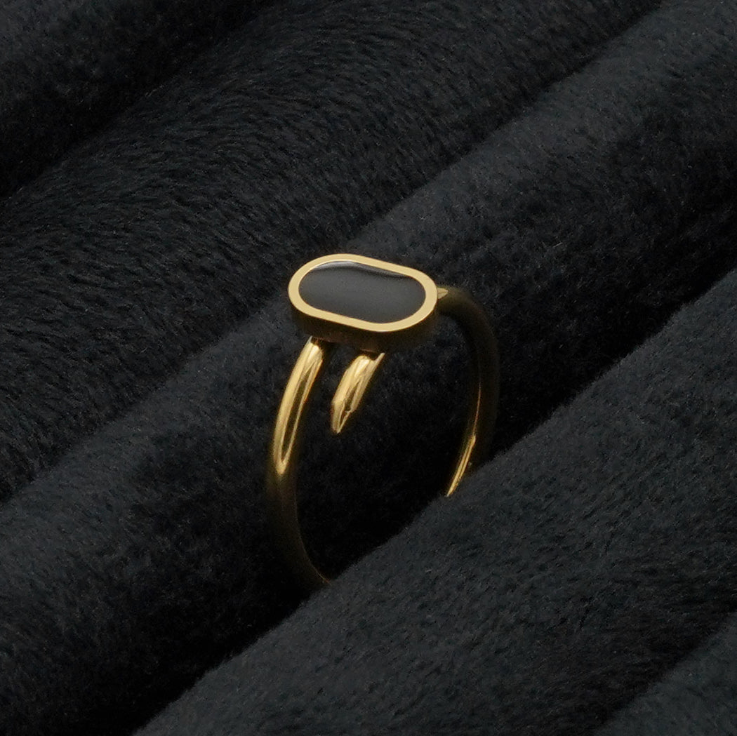 Modern Oval Accent Ring (Gold) - Biraaj