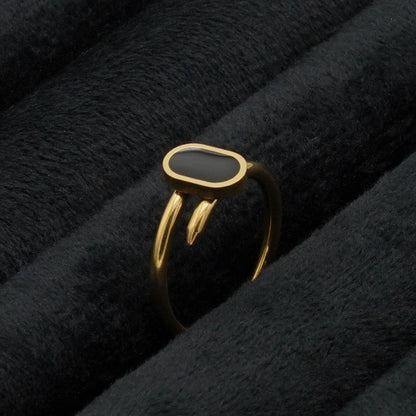 Modern Oval Accent Ring (Gold) - Biraaj