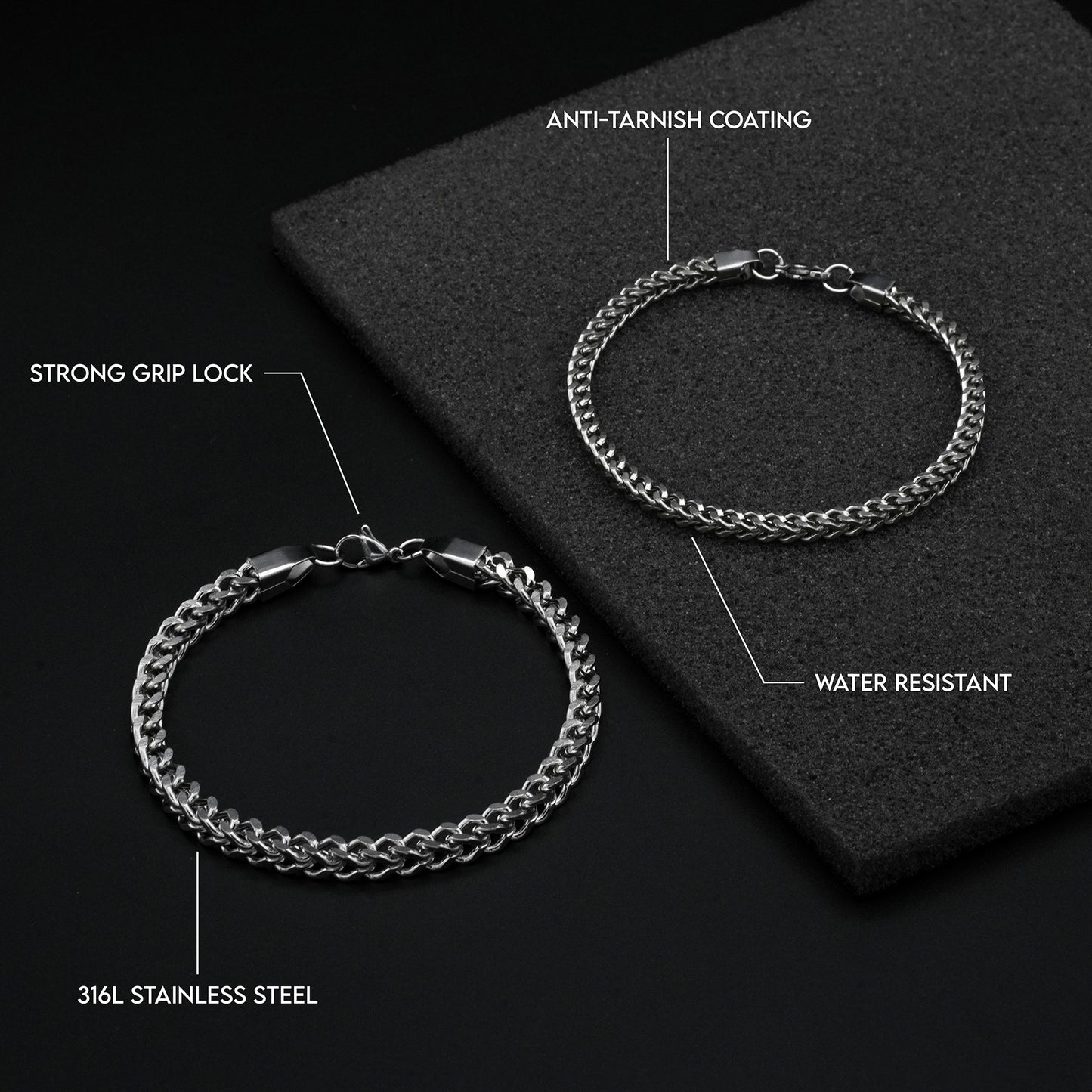 Foxtail 5mm Bracelet (Silver) - Biraaj