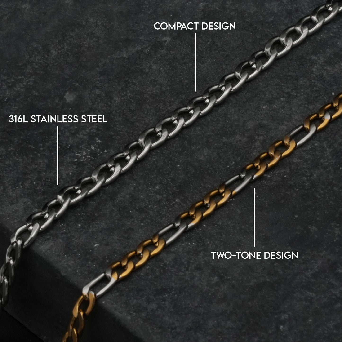 Two-Tone Curb Chain Bracelet - Biraaj