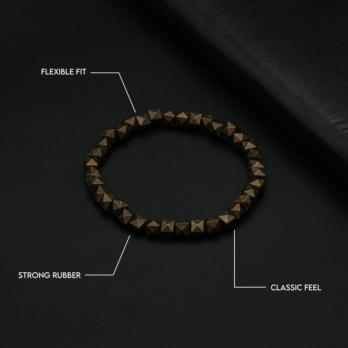 Pyramid Stud Bracelet (Bronze) - Biraaj