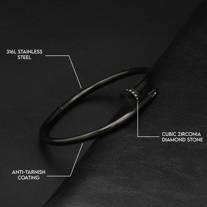 Nail Armlet Bangle (Black) - Biraaj