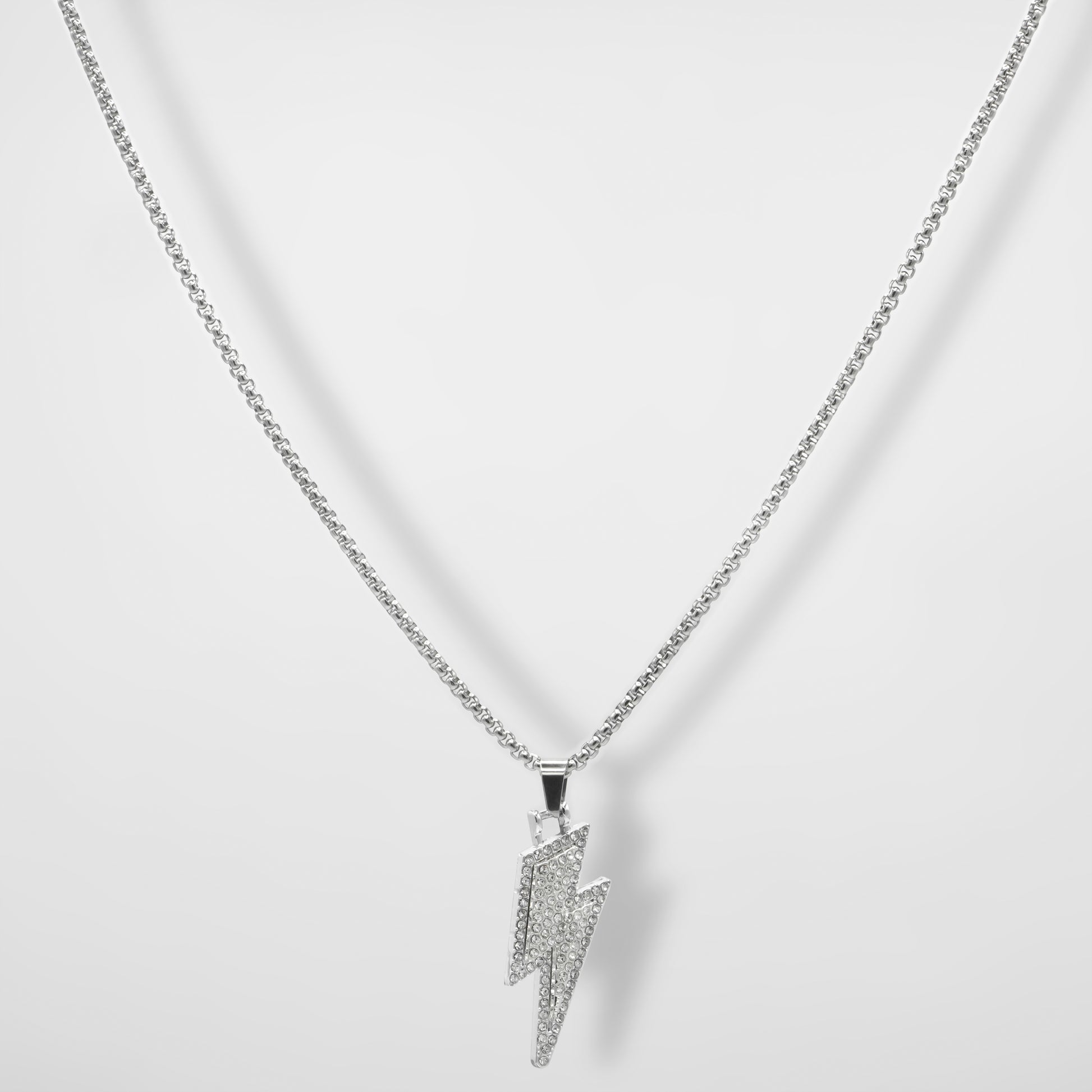 Lightning Bolt With Crystal Accents Pendant - Biraaj