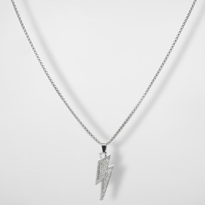 Lightning Bolt With Crystal Accents Pendant - Biraaj