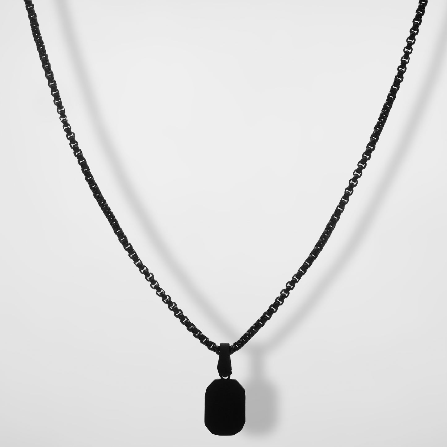 Black Square Onyx Pendant - Biraaj