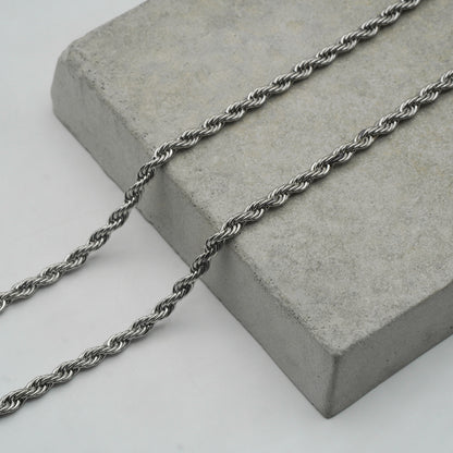 Rope Chain 4mm (Silver) - Biraaj