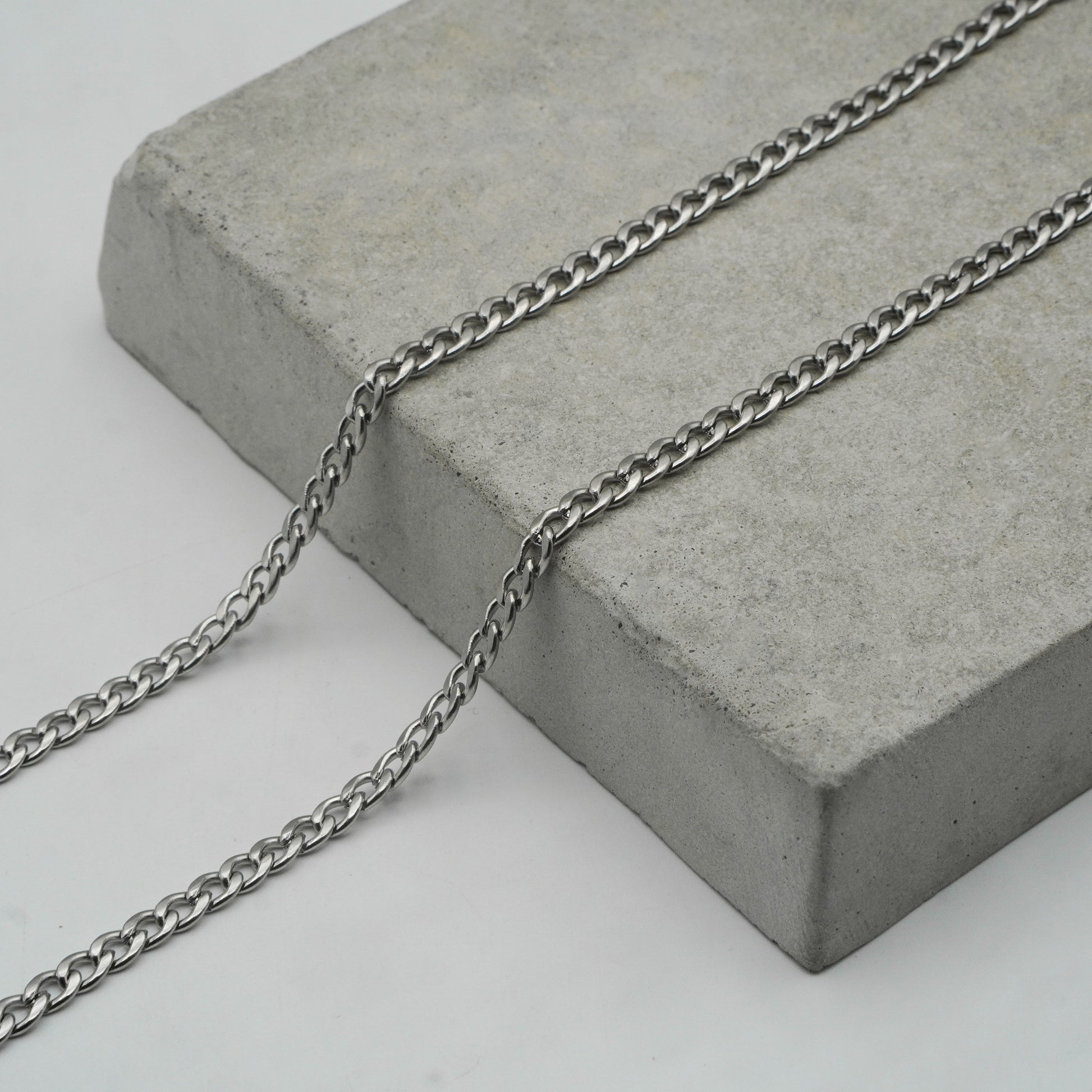 Cubin Link Chain 3mm (Silver) - Biraaj