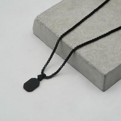 Black Square Onyx Pendant - Biraaj