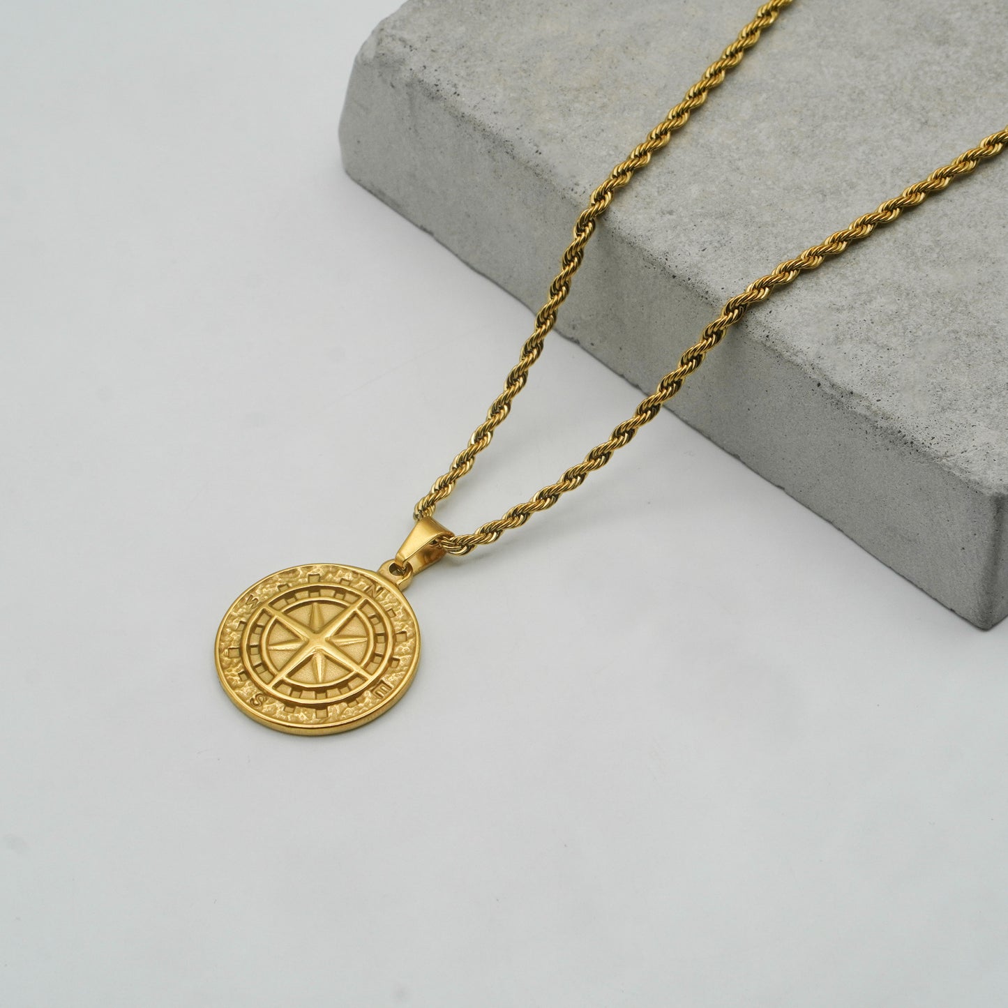 Compass Pendant (Gold) - Biraaj