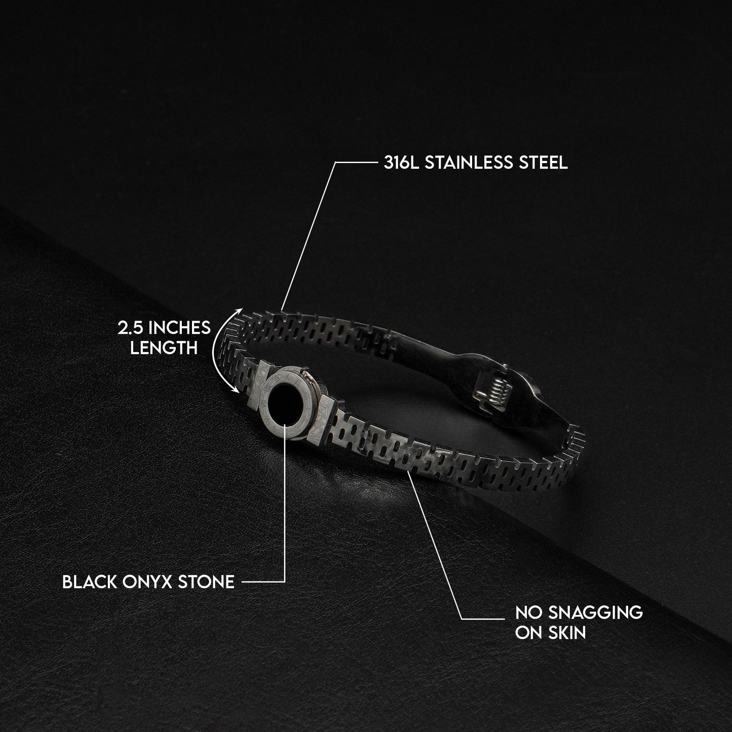 Black Onyx Bangle (Silver) - Biraaj