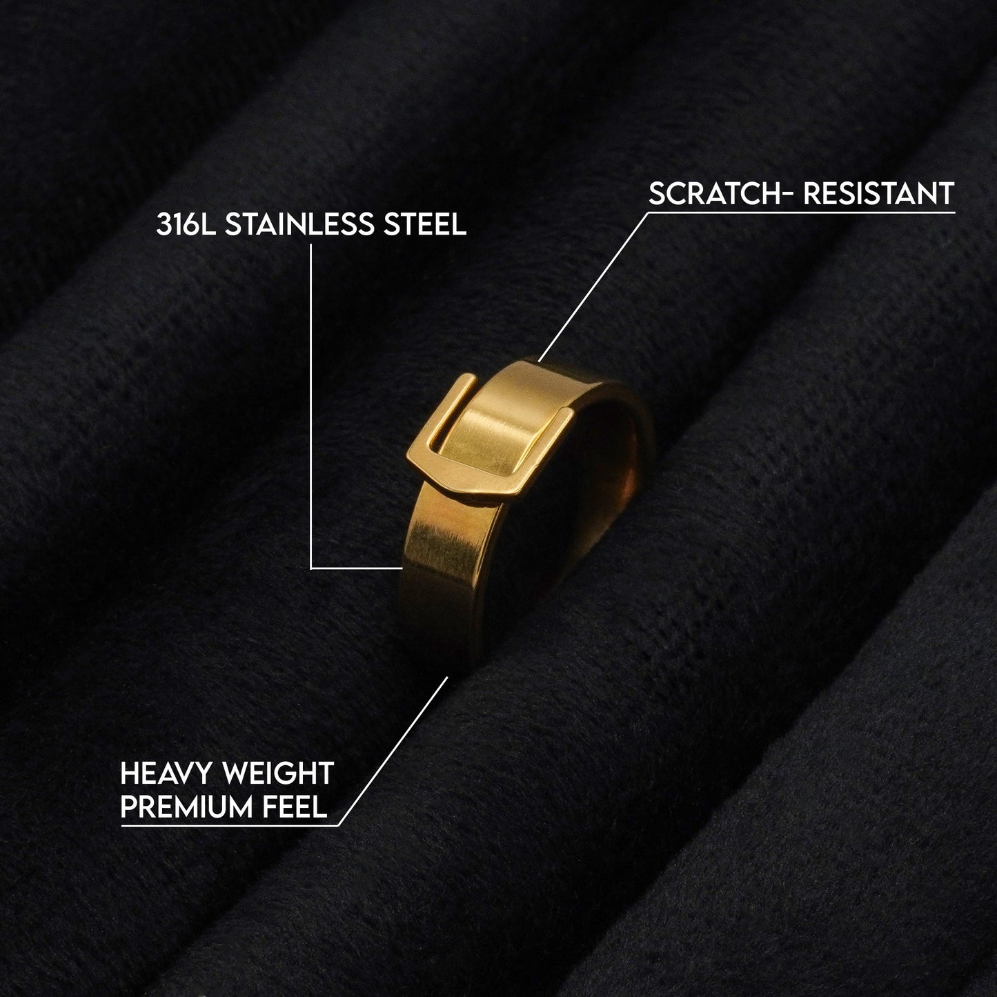 Modern Belt Ring (Gold) - Biraaj