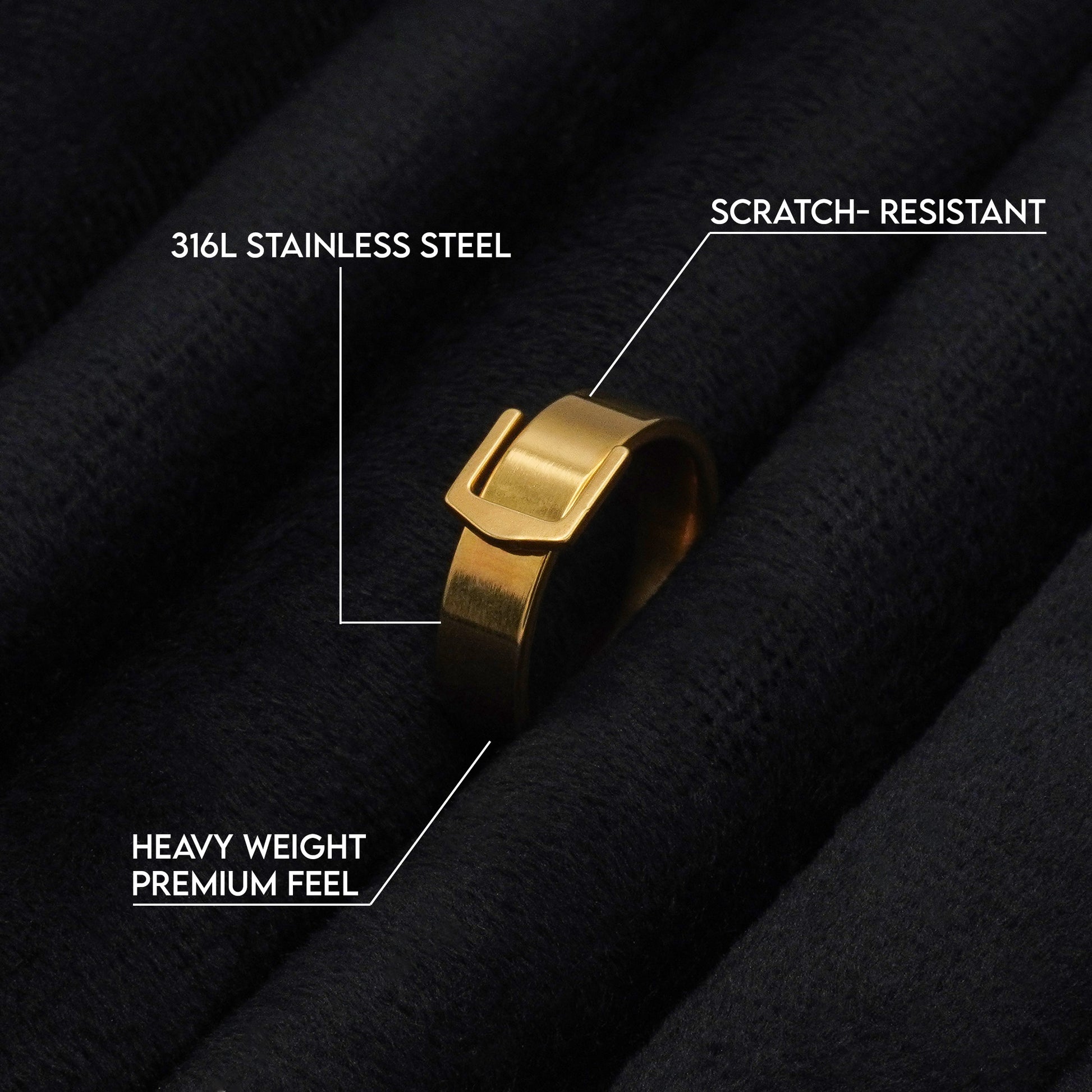 Modern Belt Ring (Gold) - Biraaj