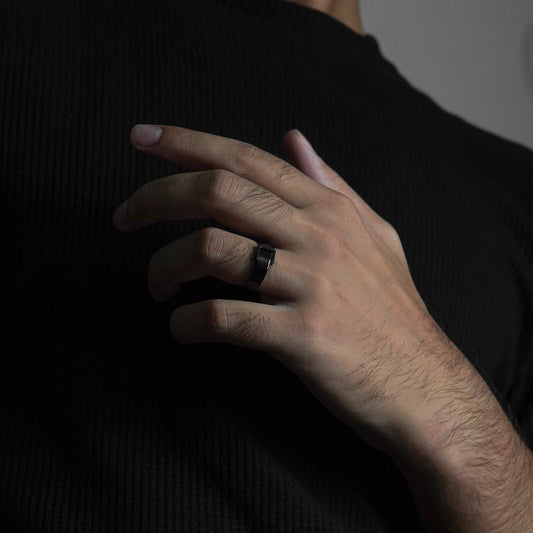 Modern Belt Ring (Black) - Biraaj