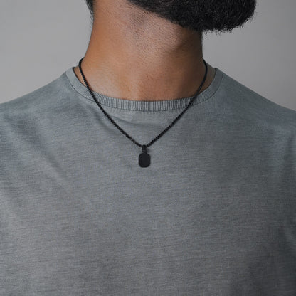 Black Square Onyx Pendant - Biraaj