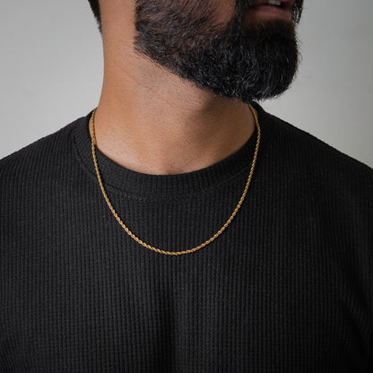 Rope Chain 3mm (Gold) - Biraaj