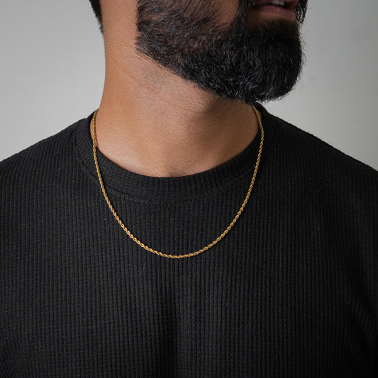 Rope Chain 3mm (Gold) - Biraaj