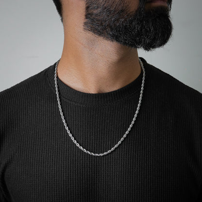 Rope Chain 4mm (Silver) - Biraaj