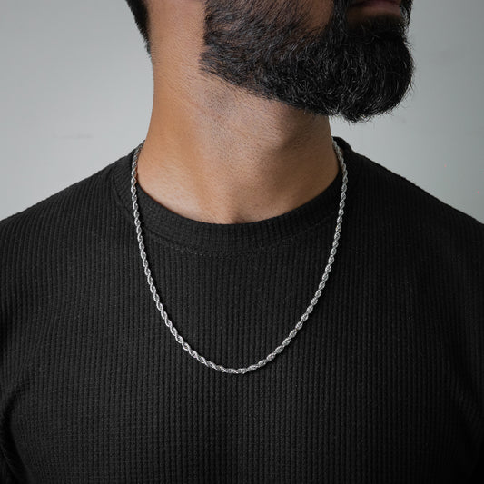 Rope Chain 4mm (Silver) - Biraaj