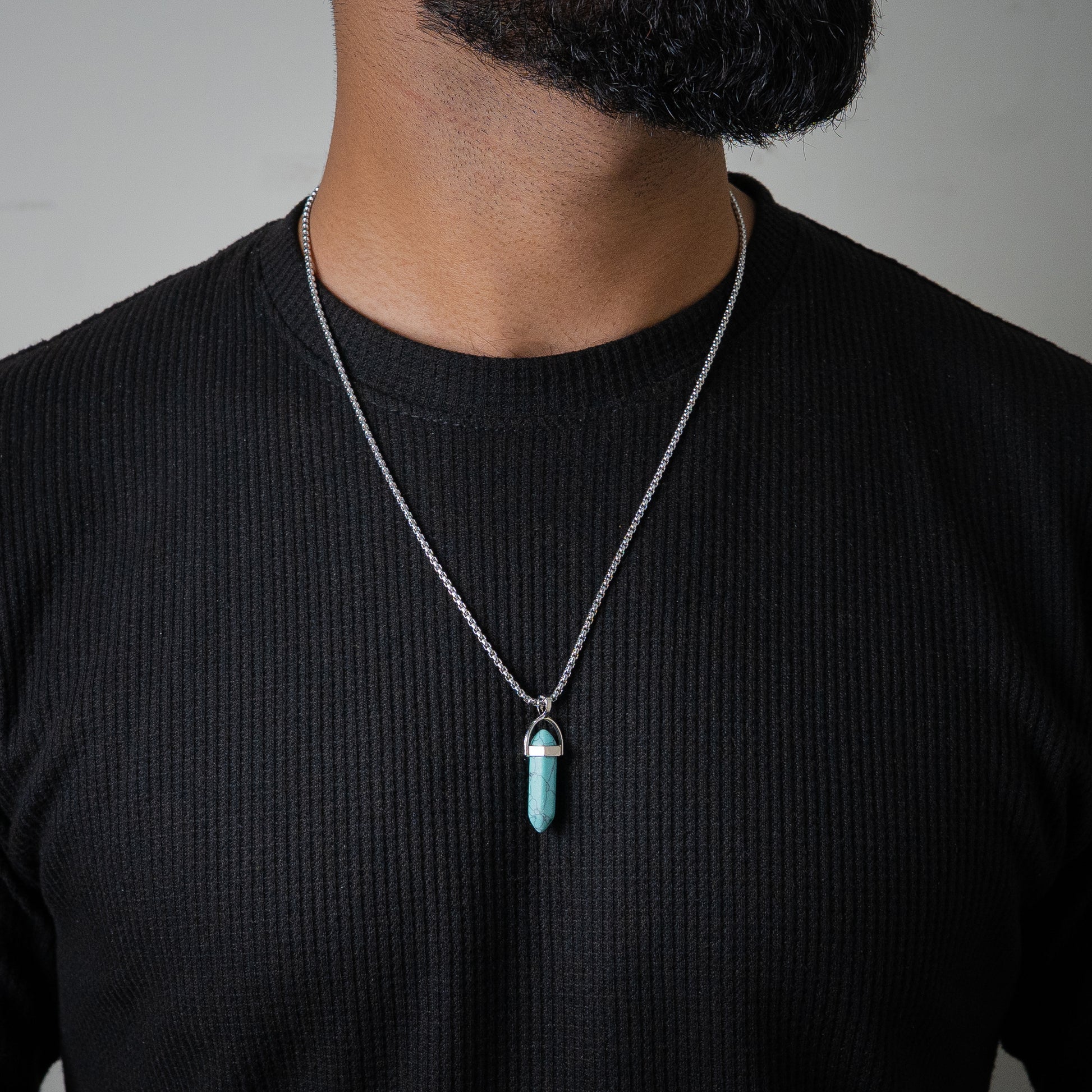 Turquoise Crystal Stone Pendant - Biraaj