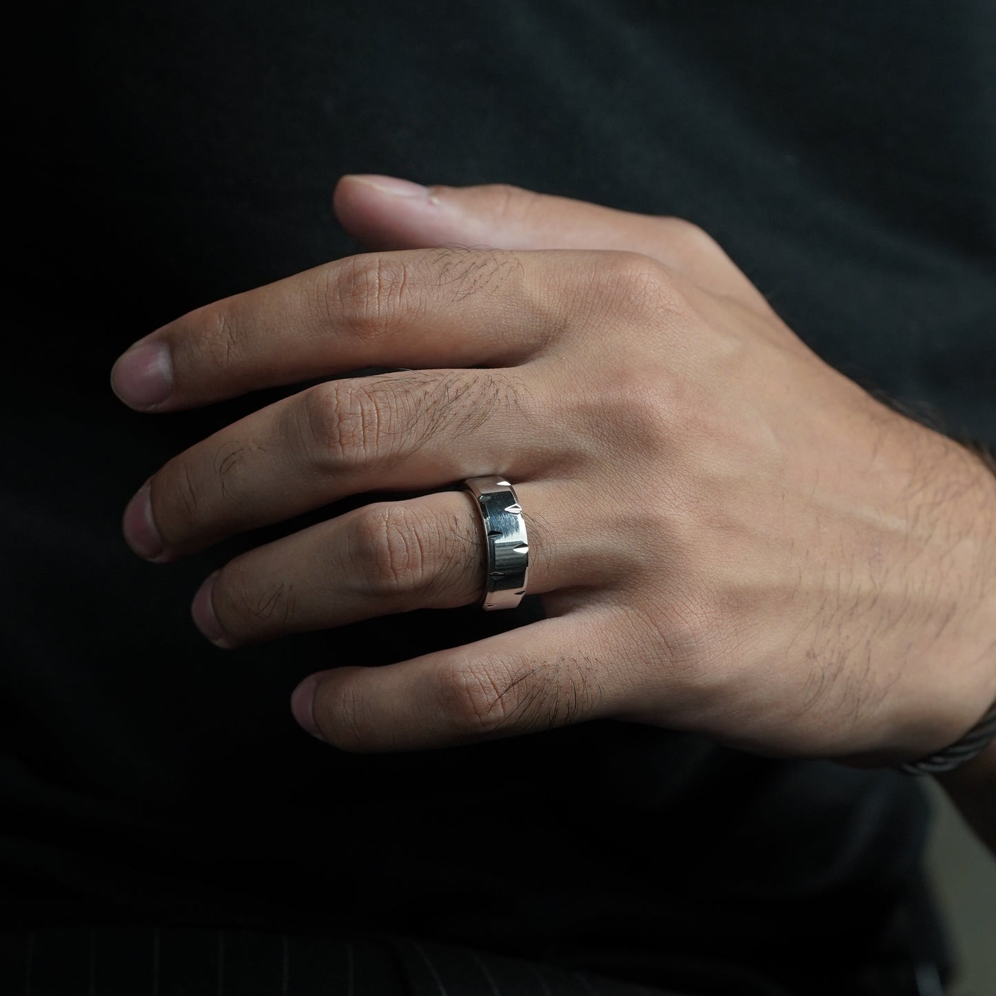 Subtle Grooved Ring (Silver) - Biraaj