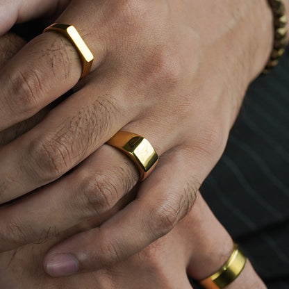 Plain Square Signet Ring (Gold) - Biraaj